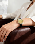 Seagull 18K Gold Textured Dial 9mm Thick Case Calendar Couple Watch 42mm/36mm