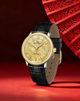 Seagull 18K Gold Textured Dial 9mm Thick Case Calendar Couple Watch 42mm/36mm