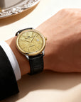 Seagull 18K Gold Textured Dial 9mm Thick Case Calendar Couple Watch 42mm/36mm