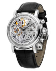 Seagull Column-wheel Chronograph Open-worked Dial Skeleton Watch 41mm