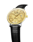 Seagull 18K Gold Textured Dial 9mm Thick Case Calendar Couple Watch 42mm/36mm