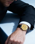 Seagull 18K Gold Textured Dial 9mm Thick Case Calendar Couple Watch 42mm/36mm
