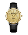 Seagull 18K Gold Textured Dial 9mm Thick Case Calendar Couple Watch 42mm/36mm