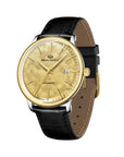 Seagull 18K Gold Textured Dial 9mm Thick Case Calendar Couple Watch 42mm/36mm