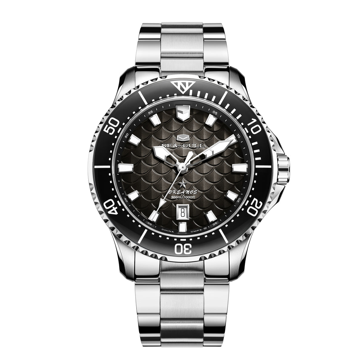 Seagull Ocean Series Pro "Dragon Kings of the Four Seas" Dragon-scale Dial 300m Waterproof Dive Watch 44mm