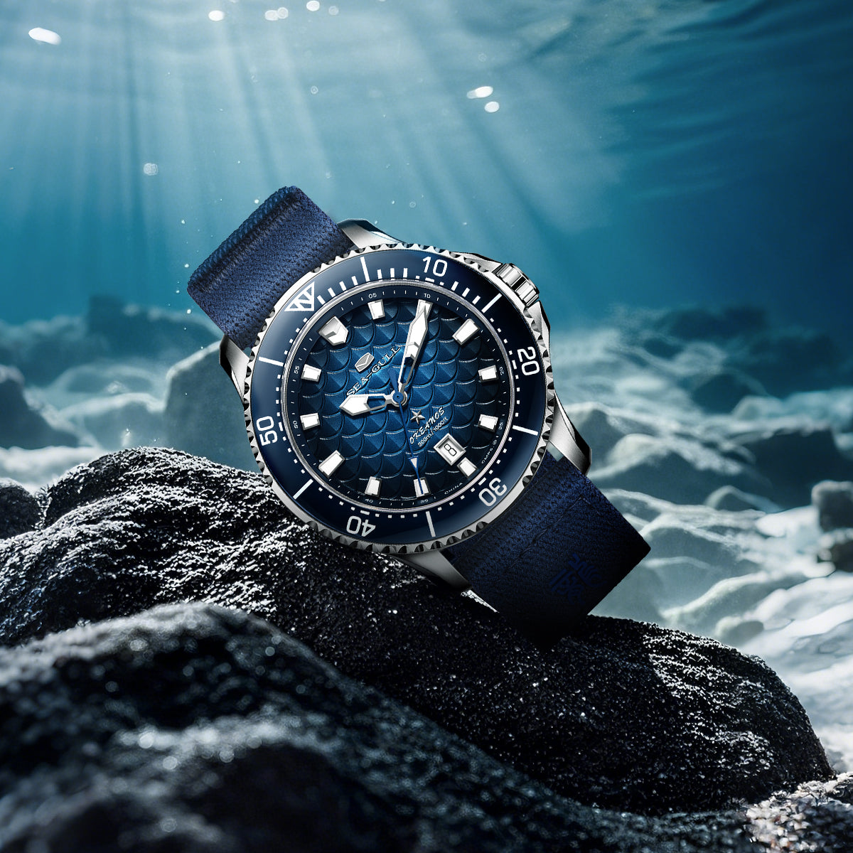 Seagull Ocean Series Pro "Dragon Kings of the Four Seas" Dragon-scale Dial 300m Waterproof Dive Watch 44mm