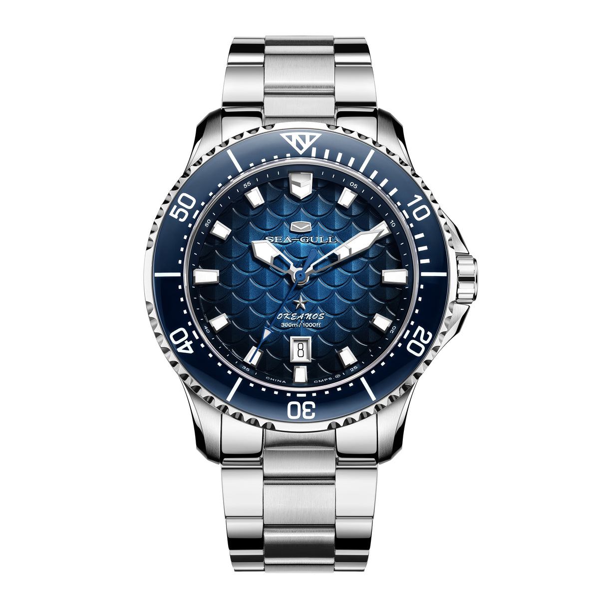 Seagull Ocean Series Pro "Dragon Kings of the Four Seas" Dragon-scale Dial 300m Waterproof Dive Watch 44mm