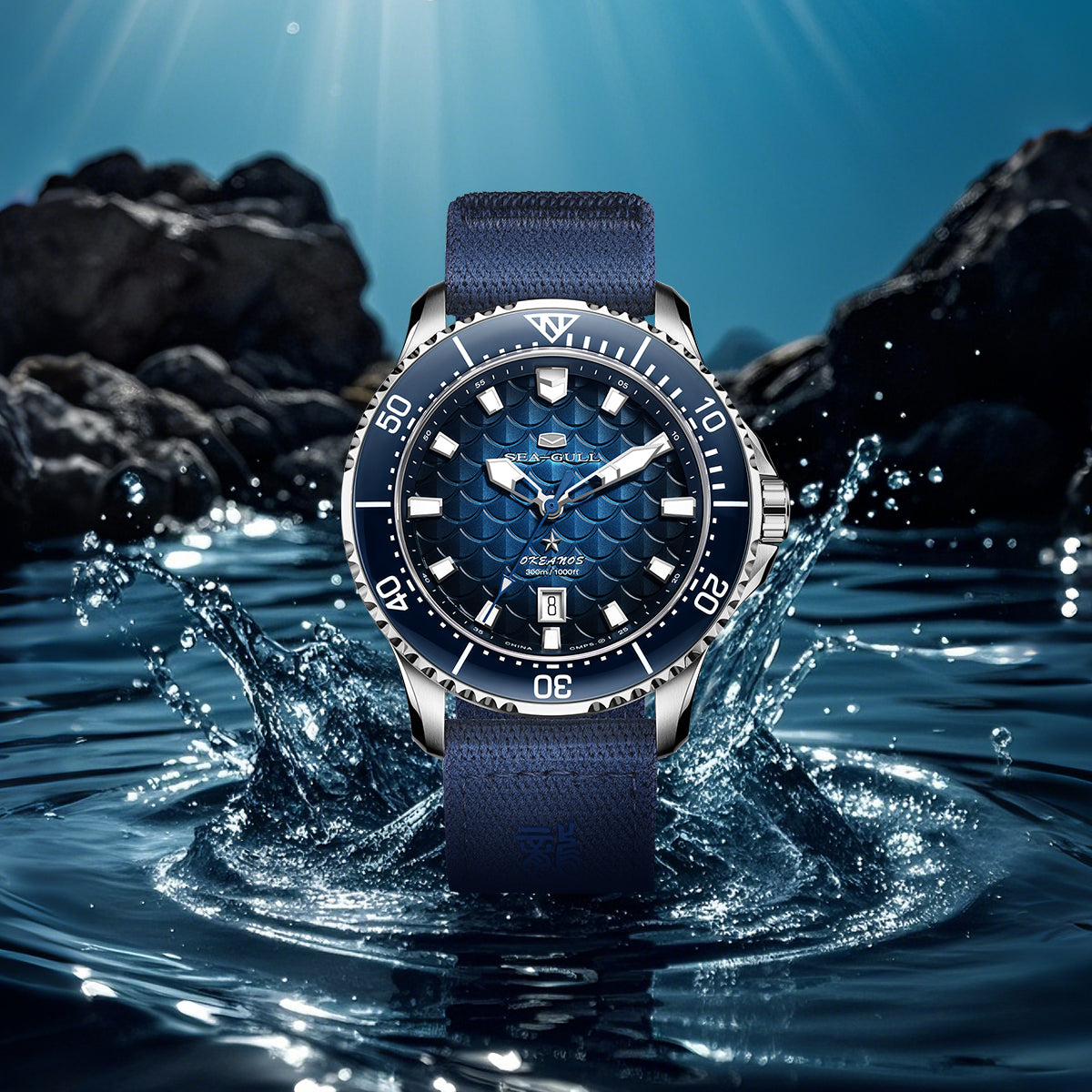 Seagull Ocean Series Pro "Dragon Kings of the Four Seas" Dragon-scale Dial 300m Waterproof Dive Watch 44mm