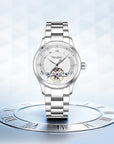 Seagull Open Heart Flywheel Guilloché Dial Automatic Watch 39mm