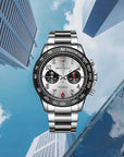 Seagull Panda Eye Dial Tachymeter Chronograph Watch 44mm