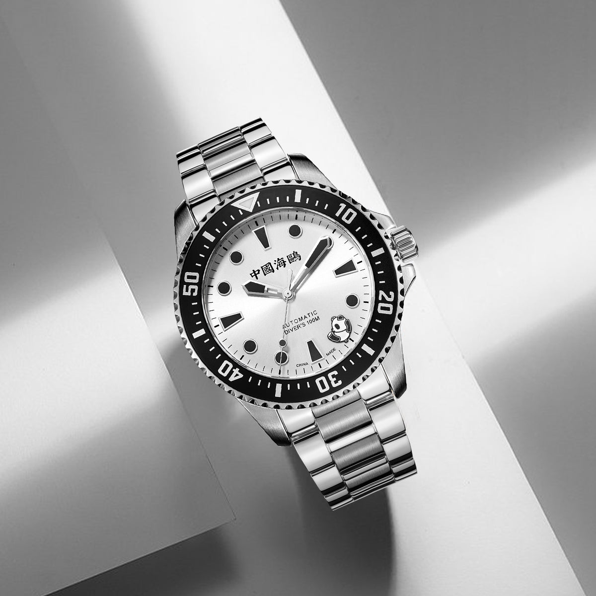 Seagull Ocean Series Rolling Panda Transparent Caseback 100m Waterproof Dive Watch 44.5mm