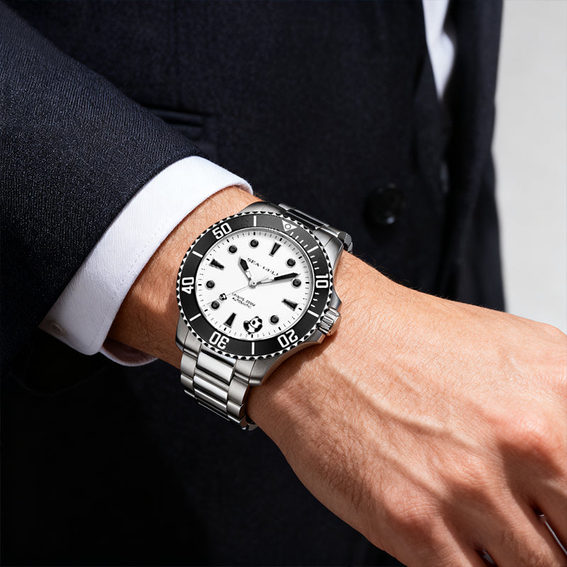 Seagull Ocean Series Rolling Panda Engraved Caseback 200m Waterproof Dive Watch 41mm