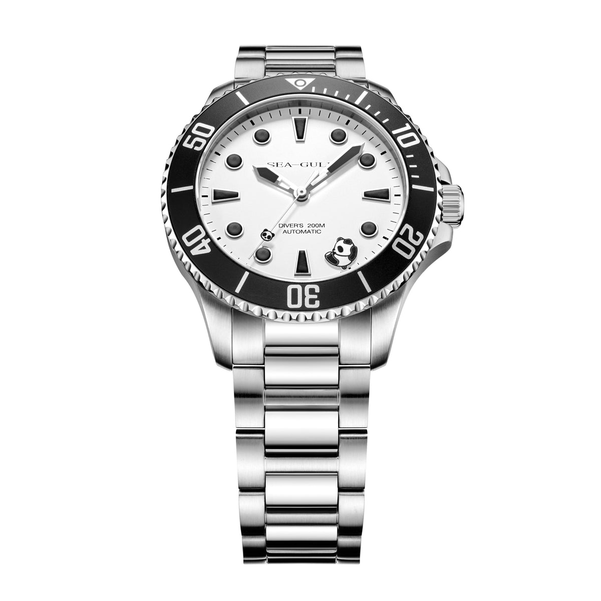 Seagull Ocean Series Rolling Panda Engraved Caseback 200m Waterproof Dive Watch 41mm