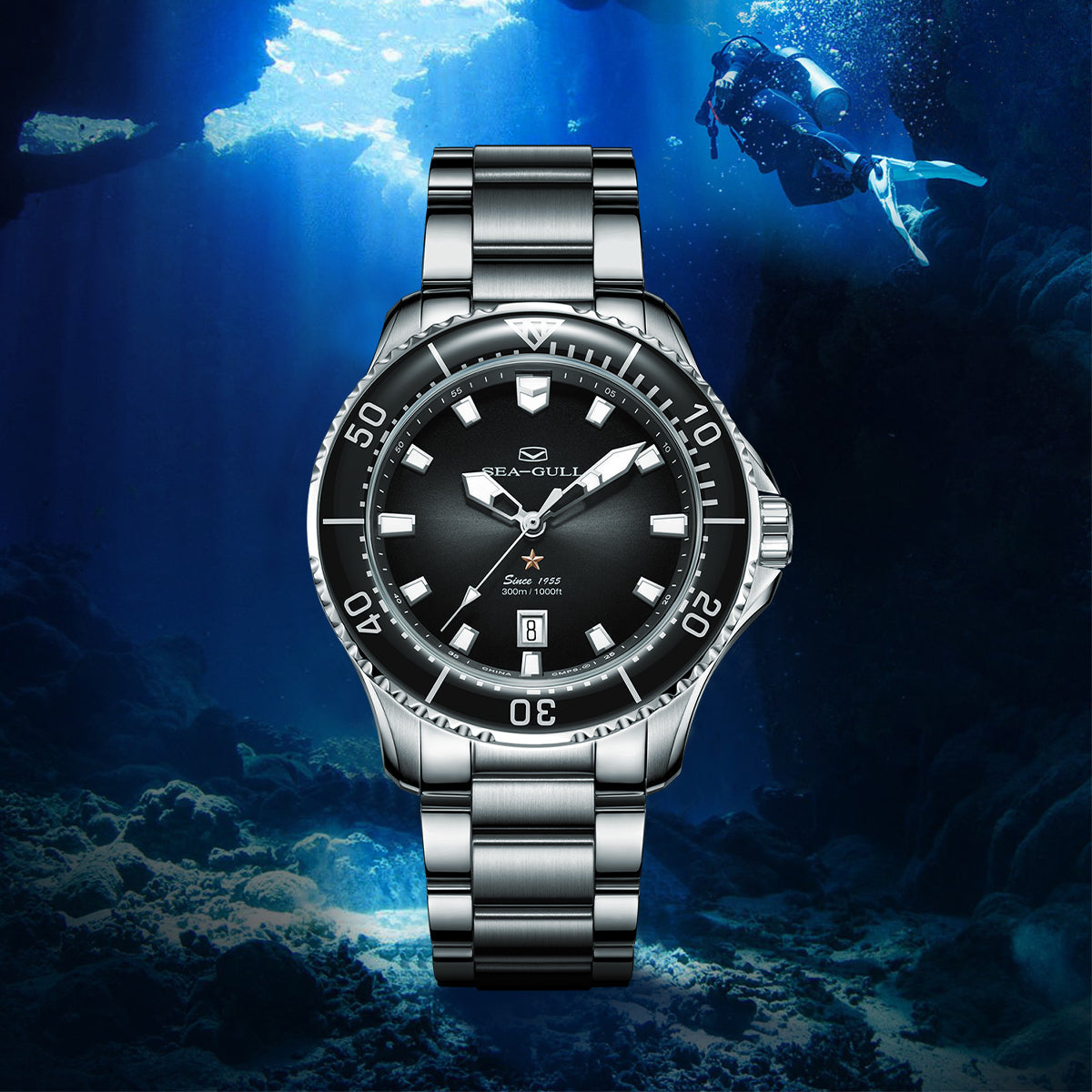 Seagull Ocean Series Pro 300m Waterproof Dive Watch 41mm