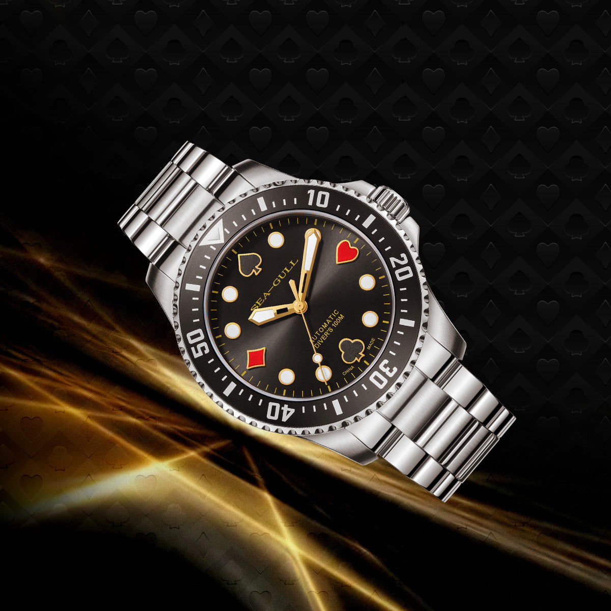 Seagull Ocean Series Poker Master Dial 100m Waterproof Dive Watch 44.5mm