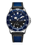 Seagull Ocean Series Pro Moon Phase Gradient Wave-textured Dial 300m Waterproof Dive Watch 43.5mm