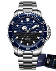 Seagull Ocean Series Pro Moon Phase Gradient Wave-textured Dial 300m Waterproof Dive Watch 43.5mm