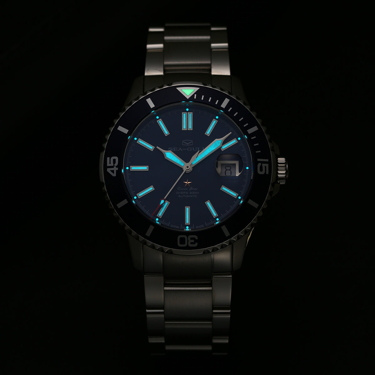 Seagull Ocean Series Magnified Date Window 200m Waterproof Dive Watch 44mm