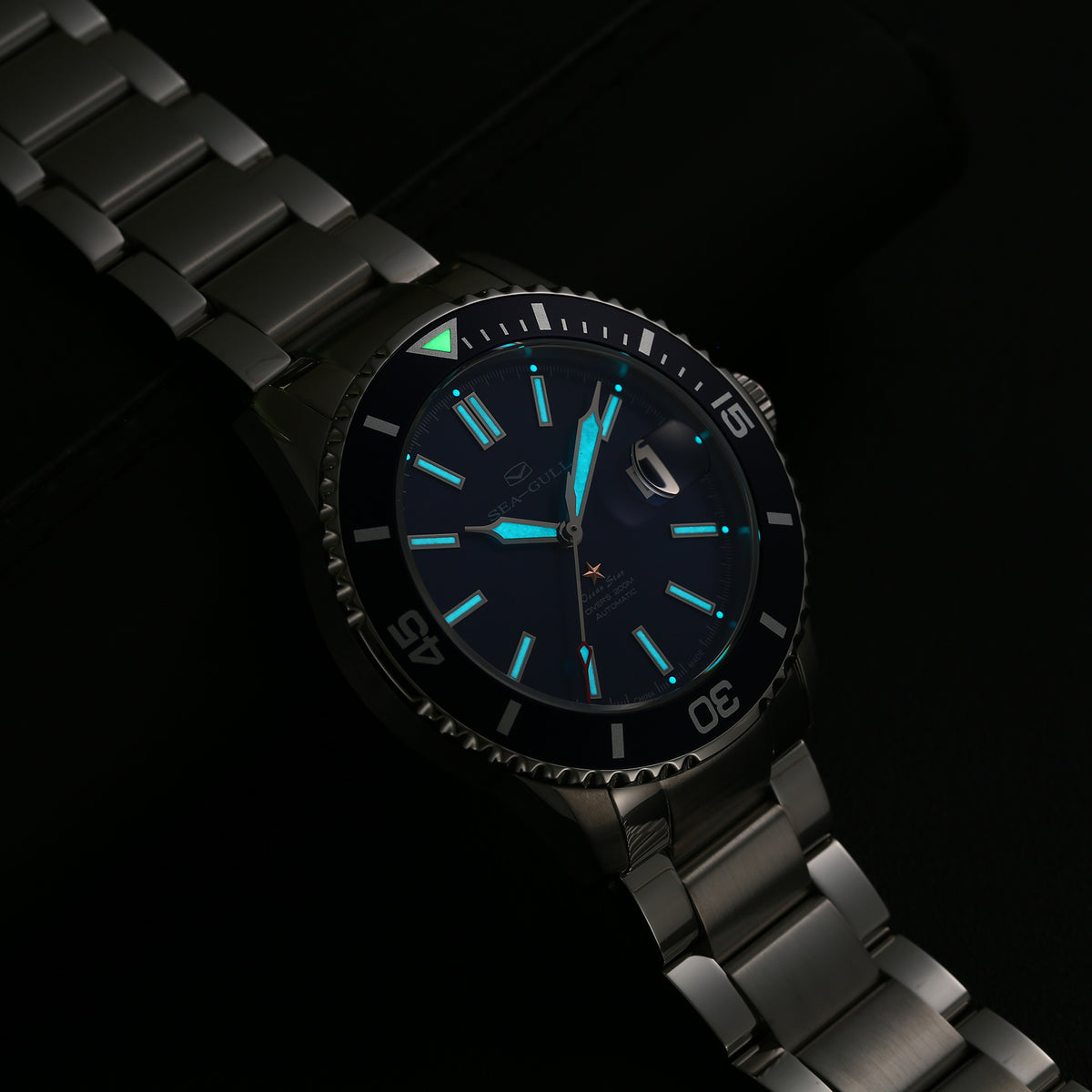 Seagull Ocean Series Magnified Date Window 200m Waterproof Dive Watch 44mm