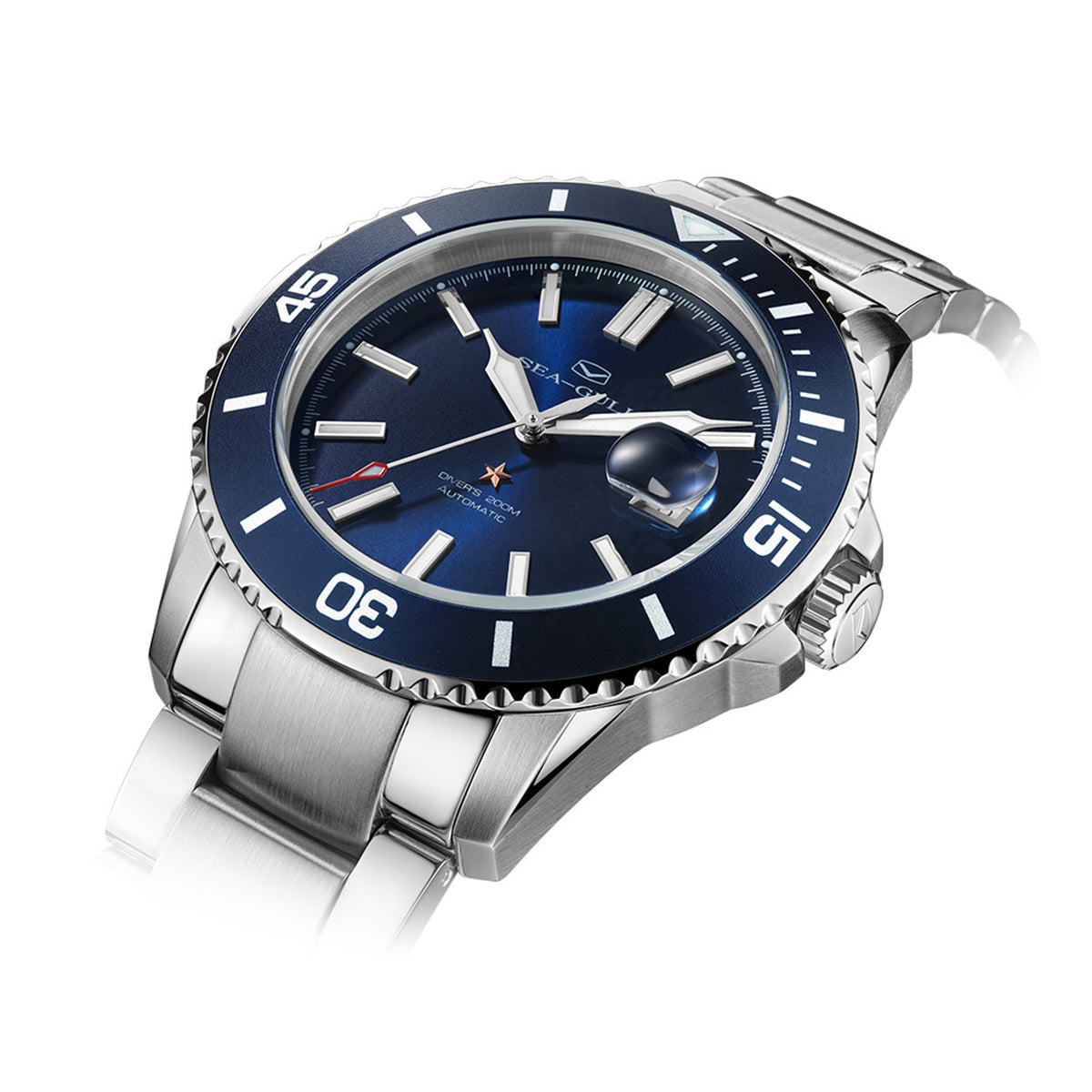 Seagull Ocean Series Magnified Date Window 200m Waterproof Dive Watch 44mm