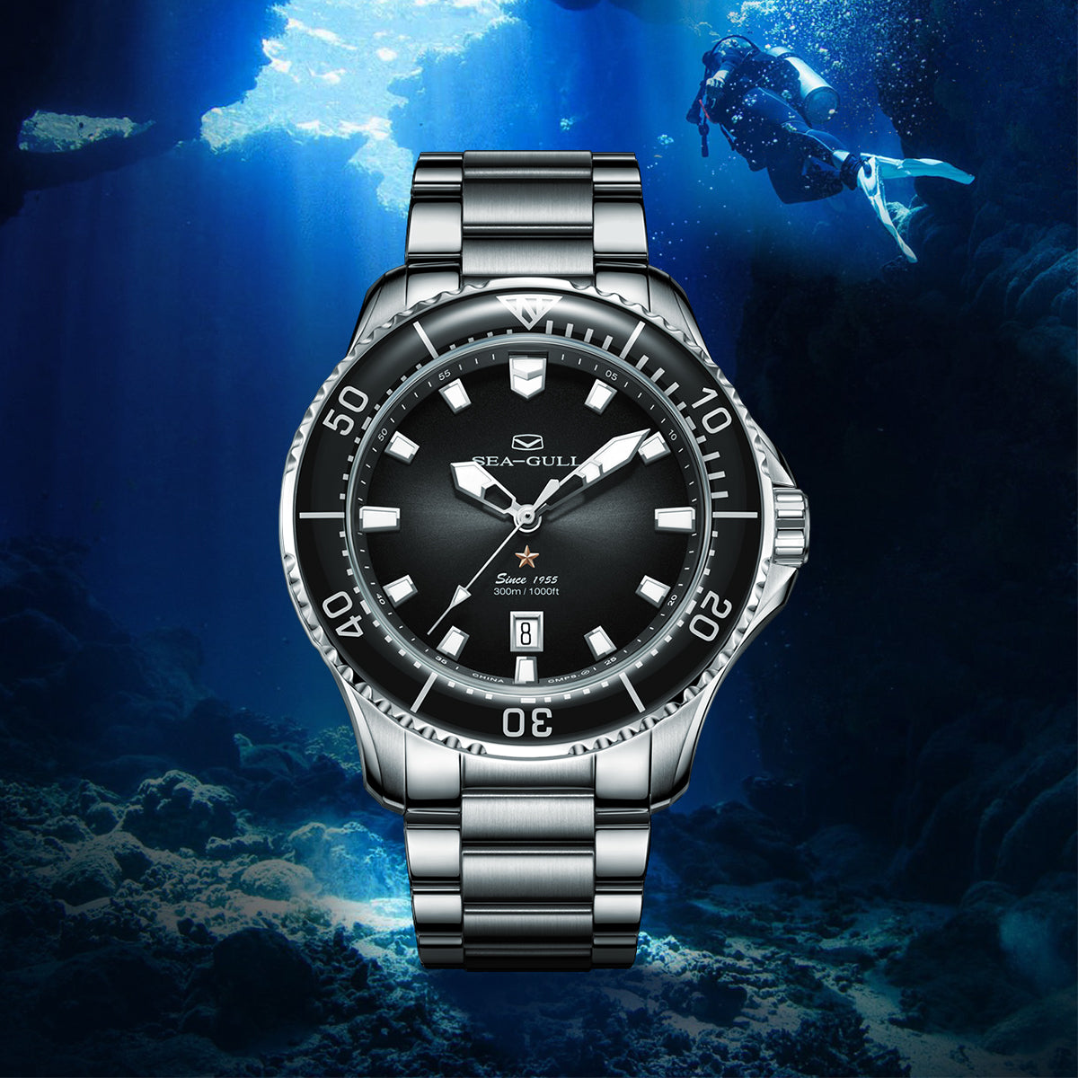 Seagull Ocean Series Pro 300m Waterproof Dive Watch 44mm