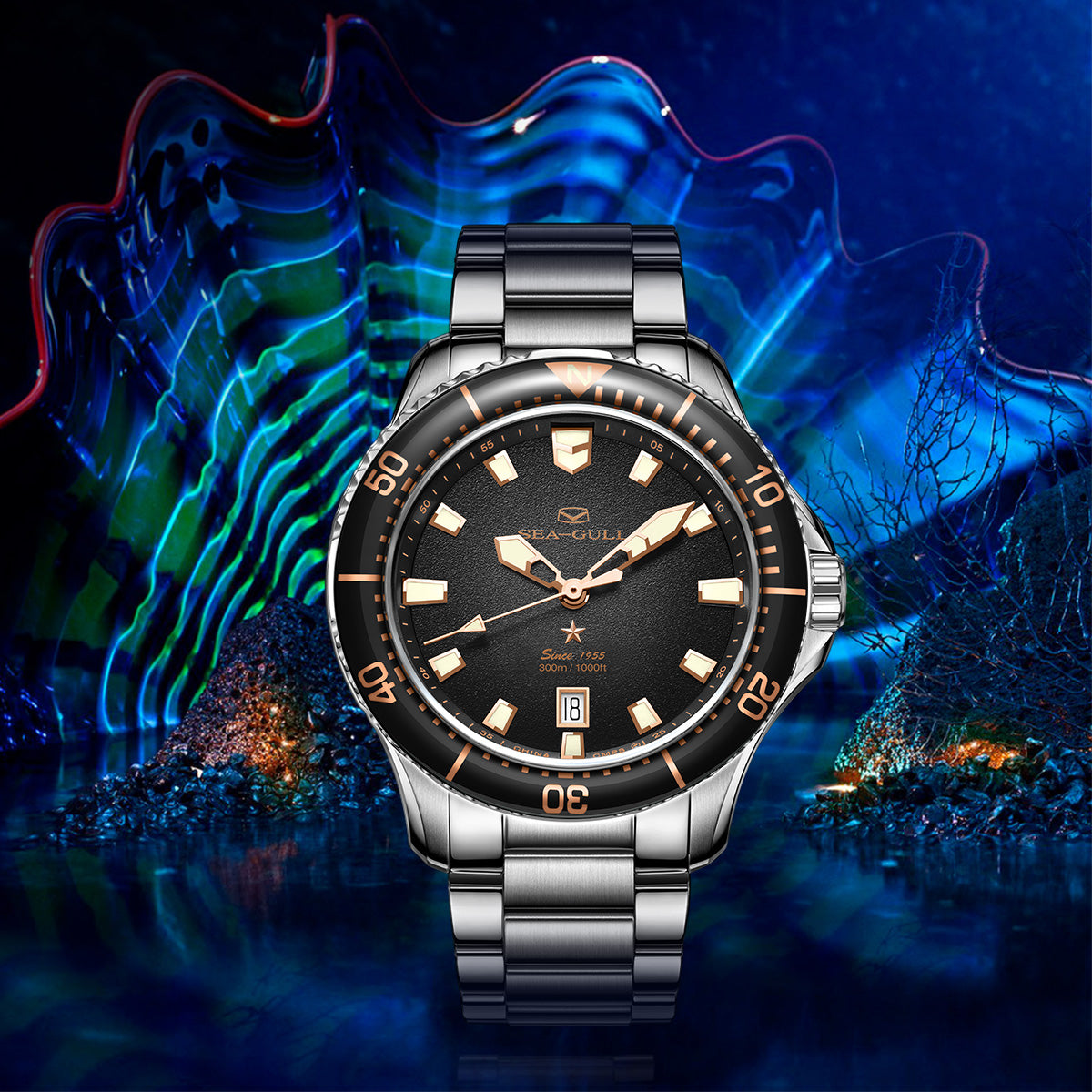 Seagull Ocean Series Pro 300m Waterproof Dive Watch 44mm