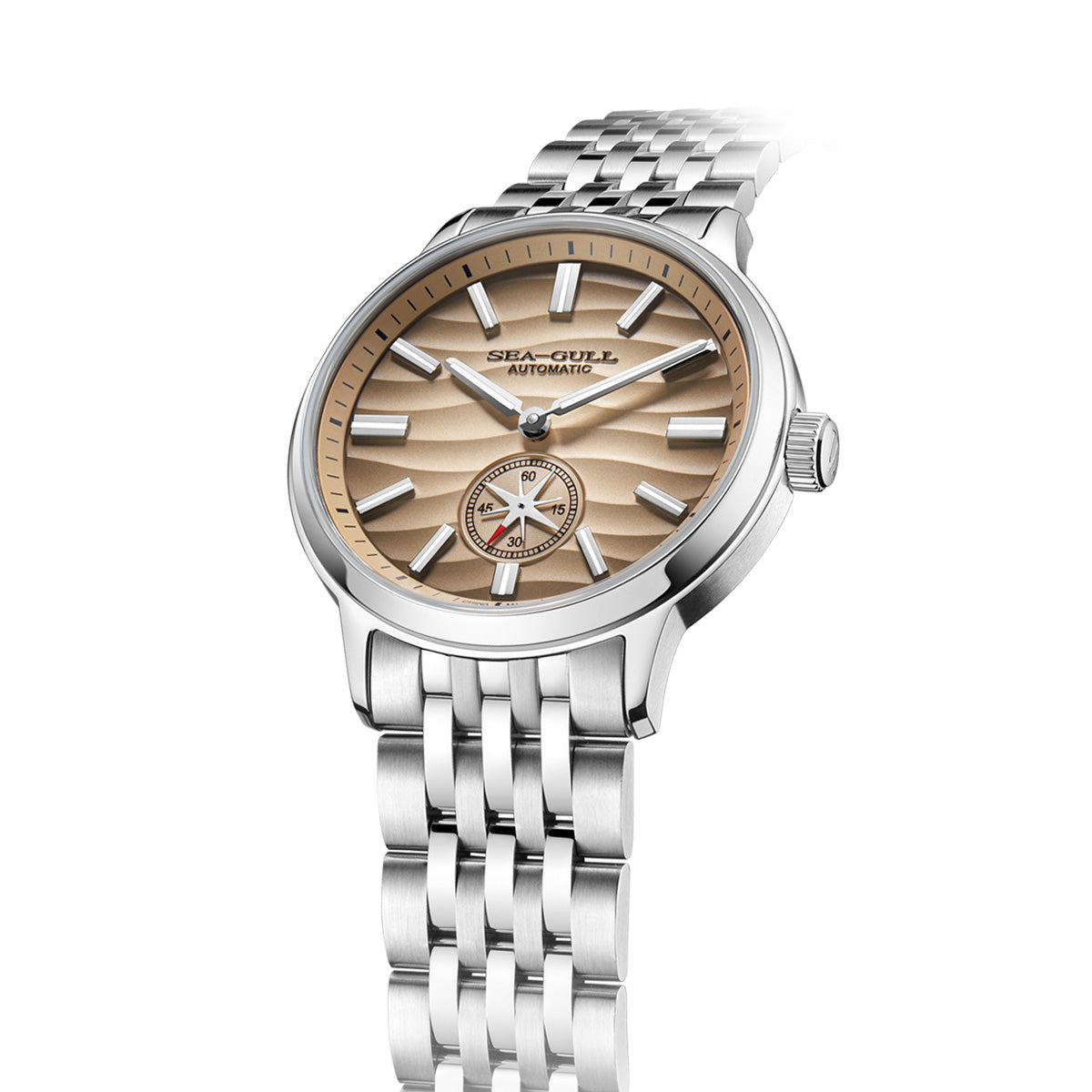 Seagull Natural Series Polaris Sub Dial Wave-textured Dial Watch 40mm