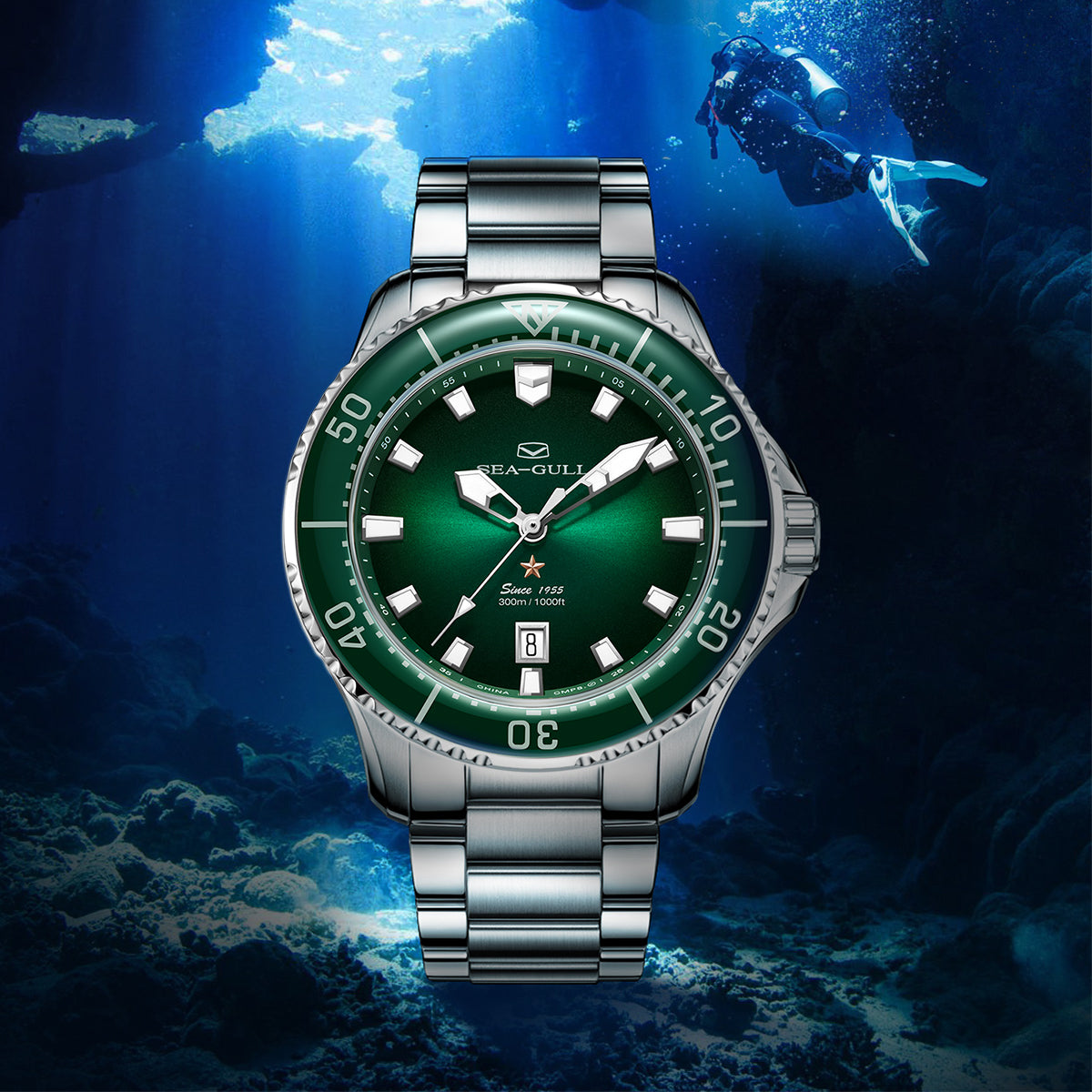 Seagull Ocean Series Pro 300m Waterproof Dive Watch 44mm