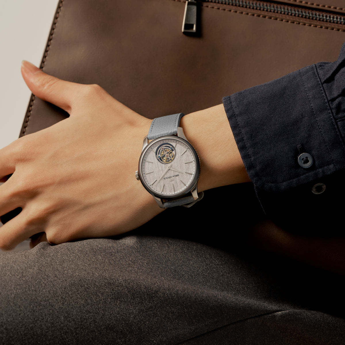 Seagull Ultra-thin Automatic Tourbillon 9.4mm Thick Case Watch 42mm