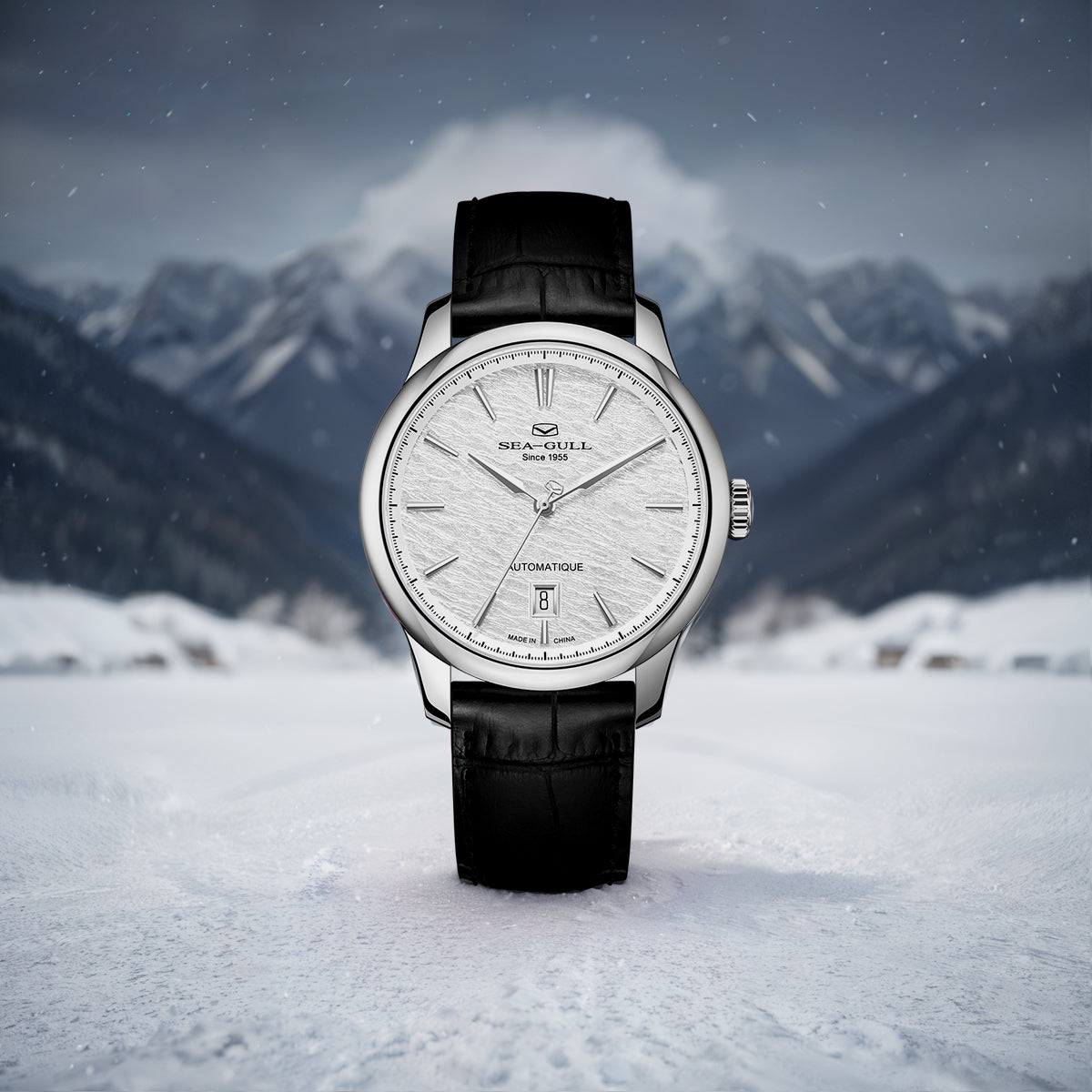 Seagull Extraordinary Series Snowflake Dial Calendar 9mm Thick Case Dress Watch 40mm