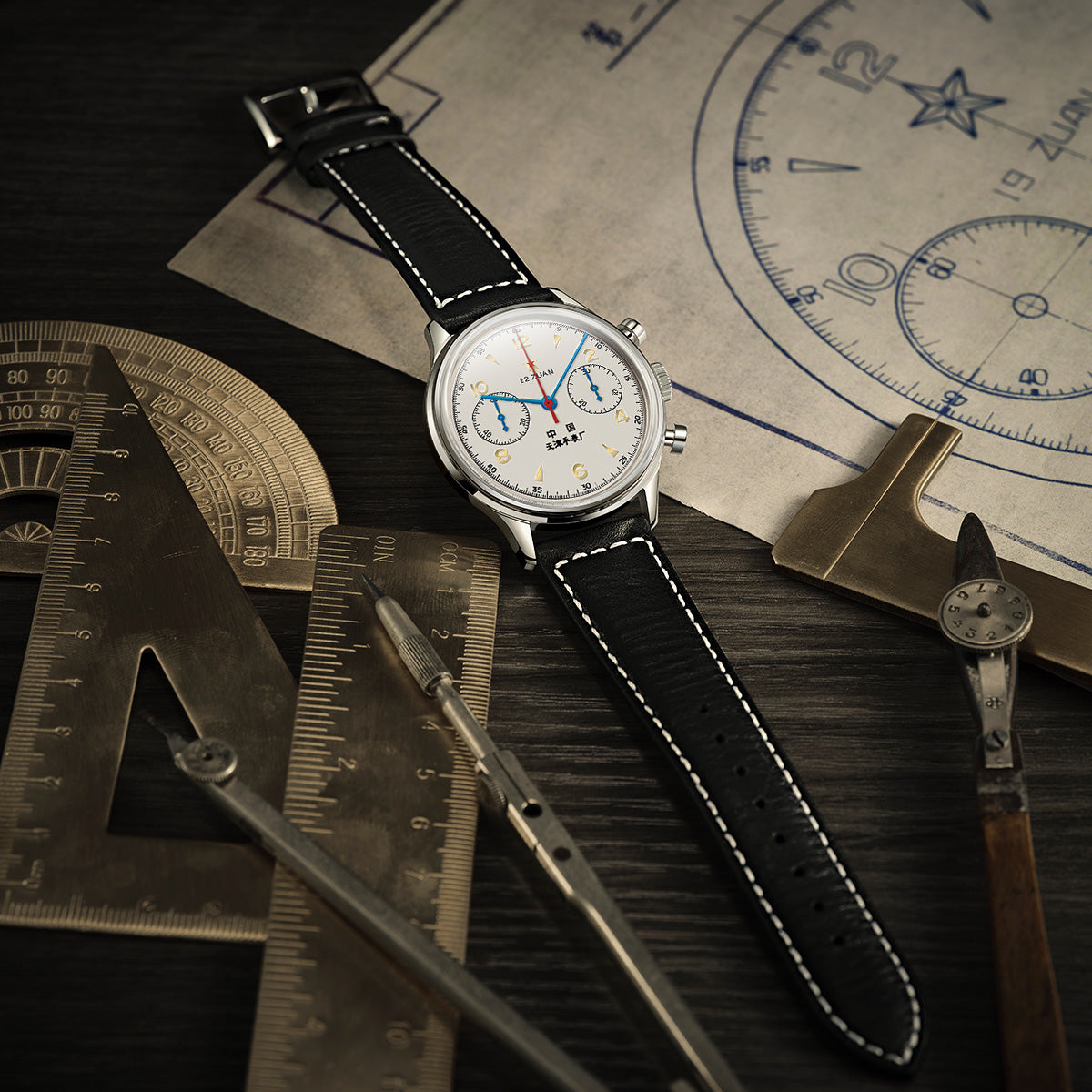 Seagull 1963 Series Chronograph Watch Transparent Caseback 70th Anniversary Reissue 37.3mm