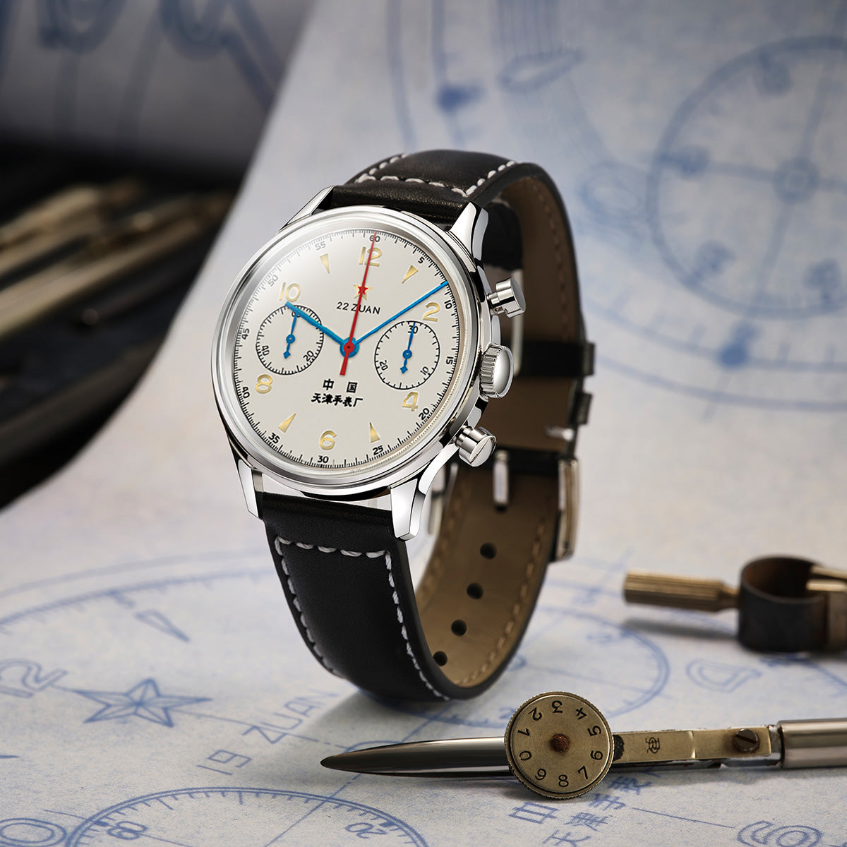 Seagull 1963 Series Chronograph Watch Transparent Caseback 70th Anniversary Reissue 37.3mm