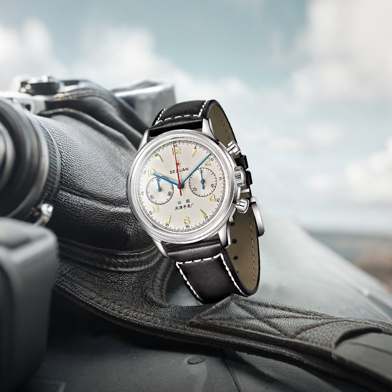 Seagull 1963 Series Chronograph Watch Transparent Caseback 70th Anniversary Reissue 37.3mm