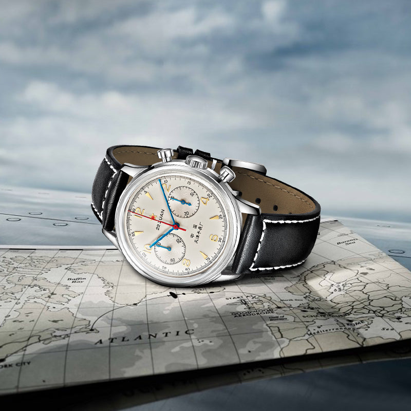 Seagull 1963 Series Chronograph Watch Transparent Caseback 70th Anniversary Reissue 37.3mm