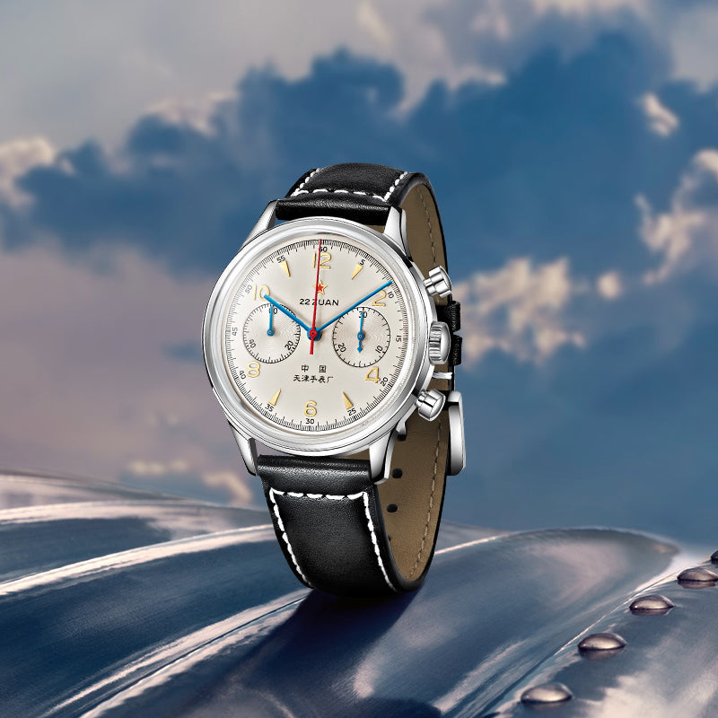Seagull 1963 Series Chronograph Watch Transparent Caseback 70th Anniversary Reissue 37.3mm