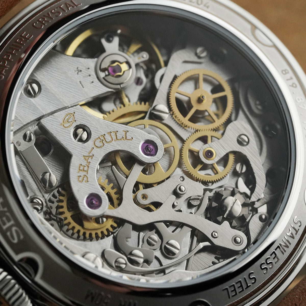 Seagull 1963 Series Chronograph Watch Transparent Caseback Enhanced ST19 Fine Finishing Edition 37.3mm