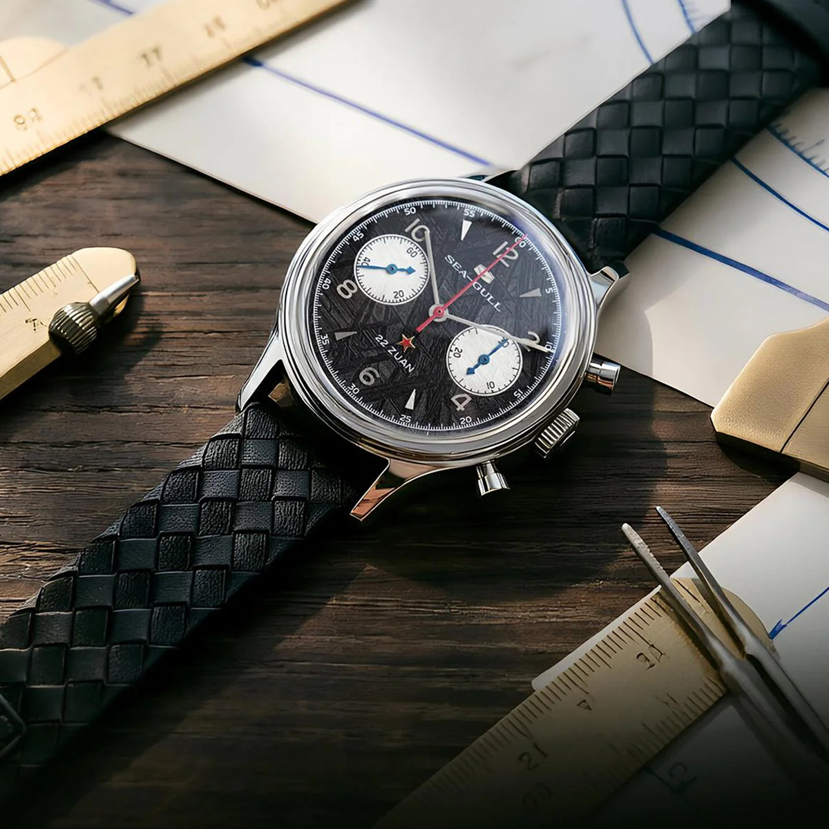 Seagull 1963 Series Chronograph Watch Meteorite Dial Limited Edition 37.3mm