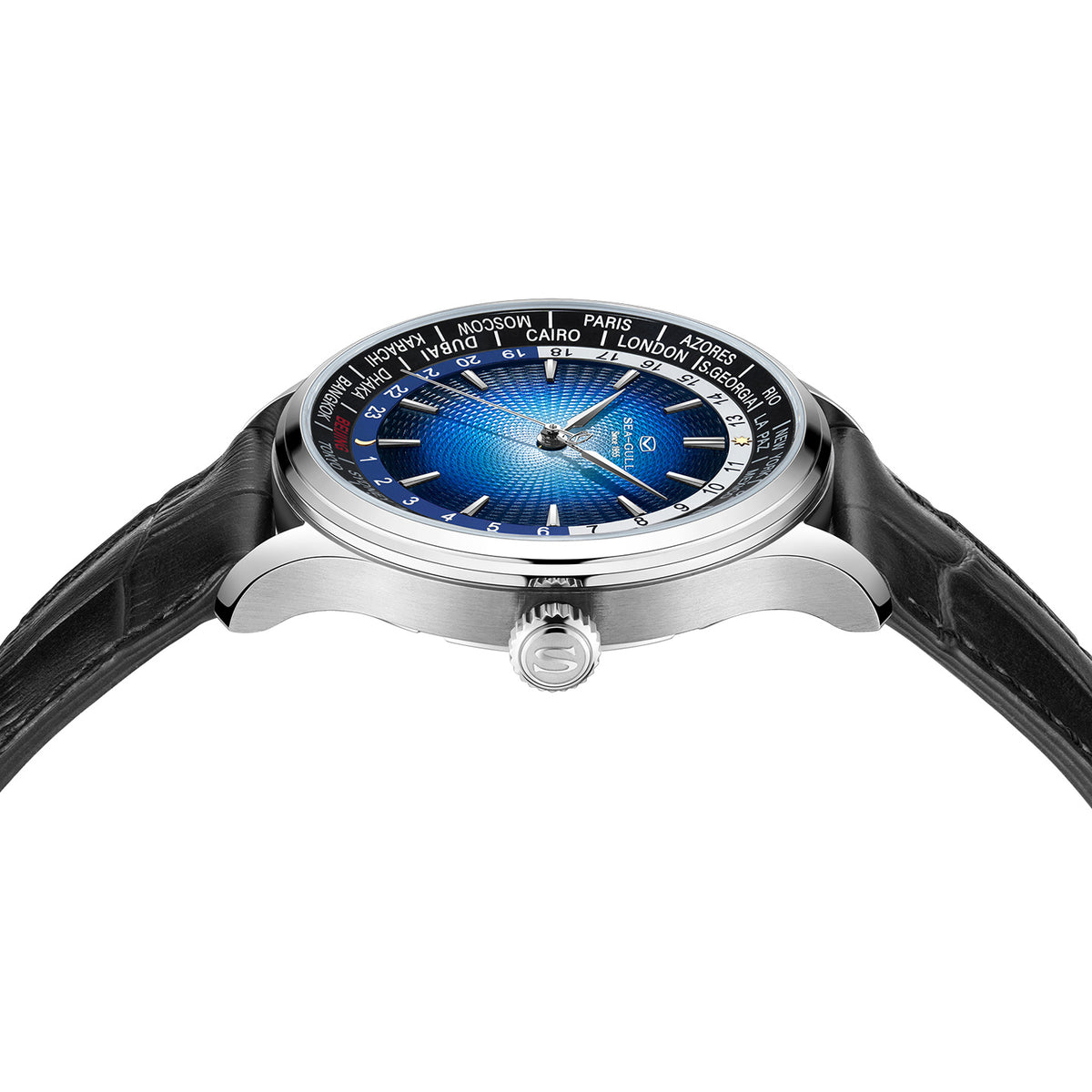 Seagull Extraordinary Series World Time Day Night Display GMT Watch 41mm