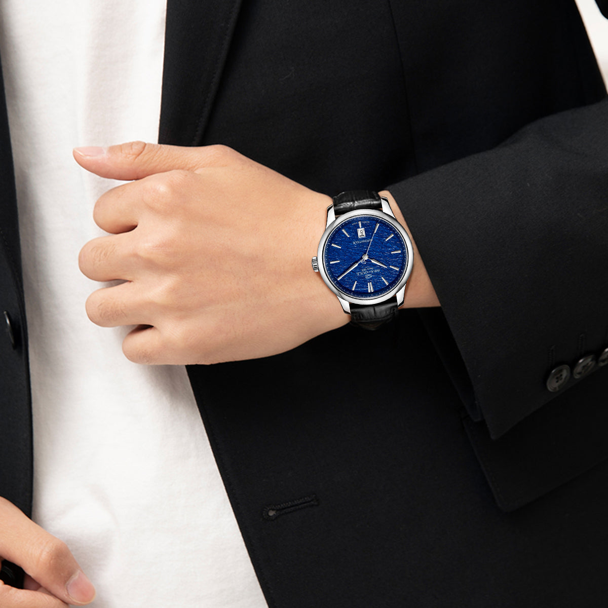 Seagull Extraordinary Series Snowflake Dial Calendar 9mm Thick Case Dress Watch 40mm