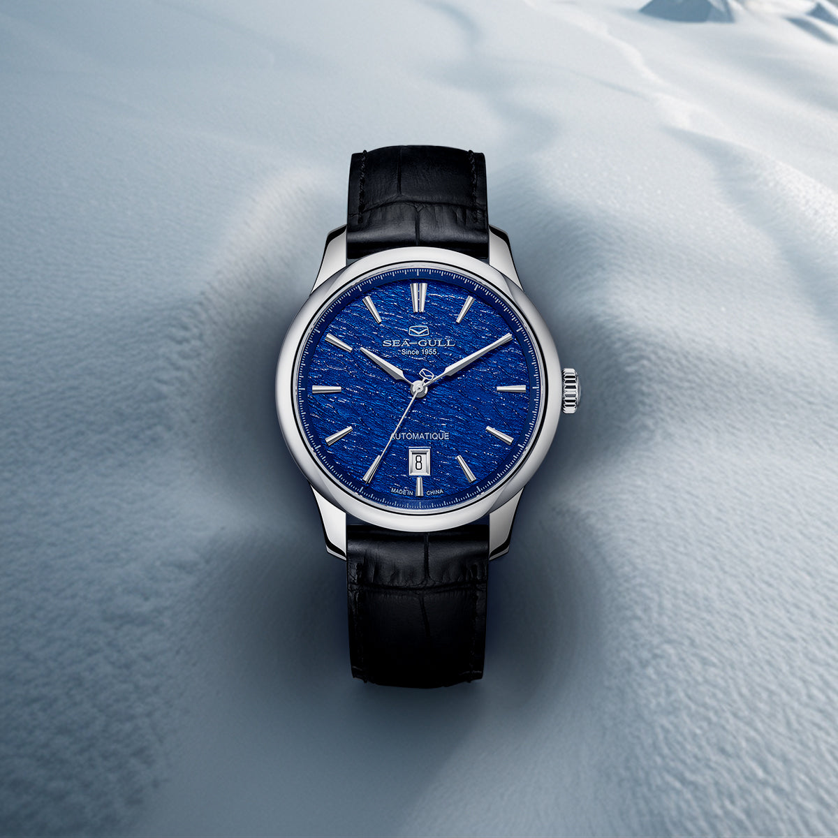 Seagull Extraordinary Series Snowflake Dial Calendar 9mm Thick Case Dress Watch 40mm