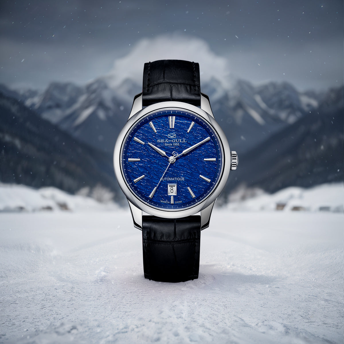 Seagull Extraordinary Series Snowflake Dial Calendar 9mm Thick Case Dress Watch 40mm