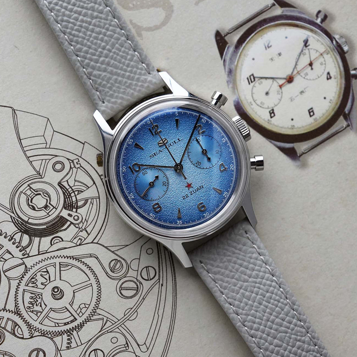 Seagull 1963 Series Chronograph Watch Aurora Edition 37.3mm