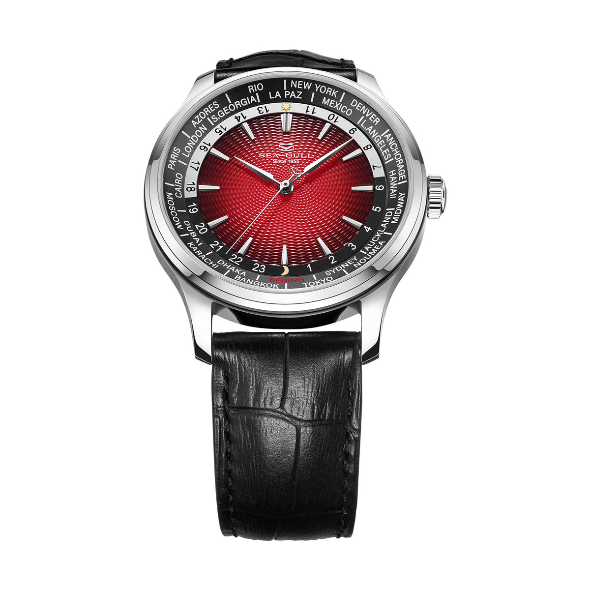 Seagull Extraordinary Series World Time Day Night Display GMT Watch 41mm