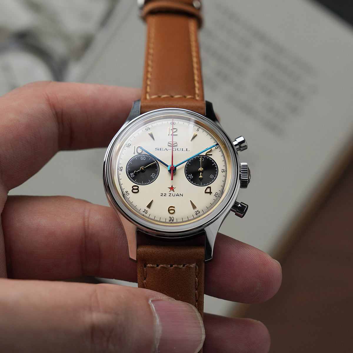 Seagull 1963 Series Chronograph Watch Polar Night Edition Panda Eye Dial 37.3mm