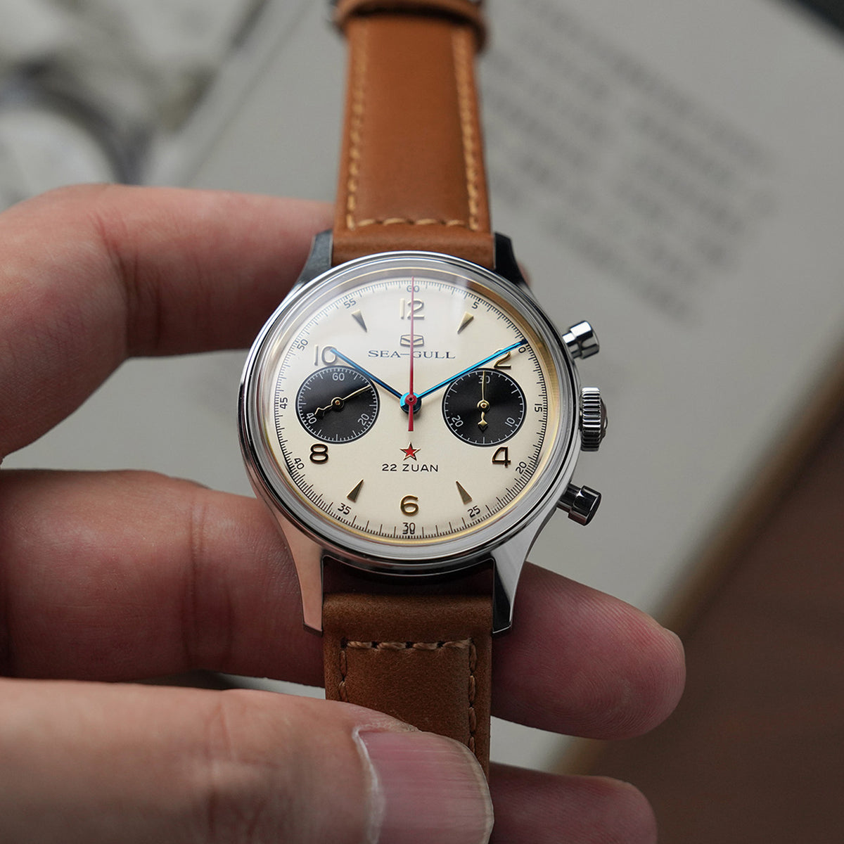Seagull 1963 Series Chronograph Watch Polar Night Edition Panda Eye Dial 37.3mm