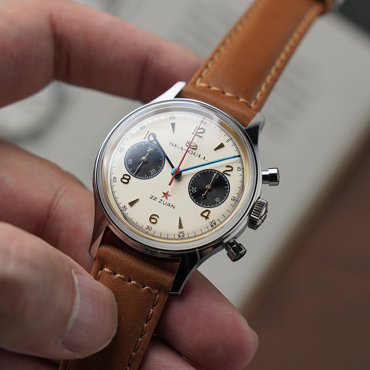 Seagull 1963 Series Chronograph Watch Polar Night Edition Panda Eye Dial 37.3mm