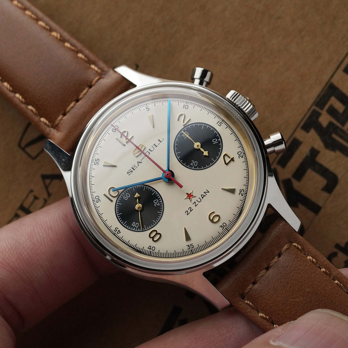 Seagull 1963 Series Chronograph Watch Polar Night Edition Panda Eye Dial 37.3mm