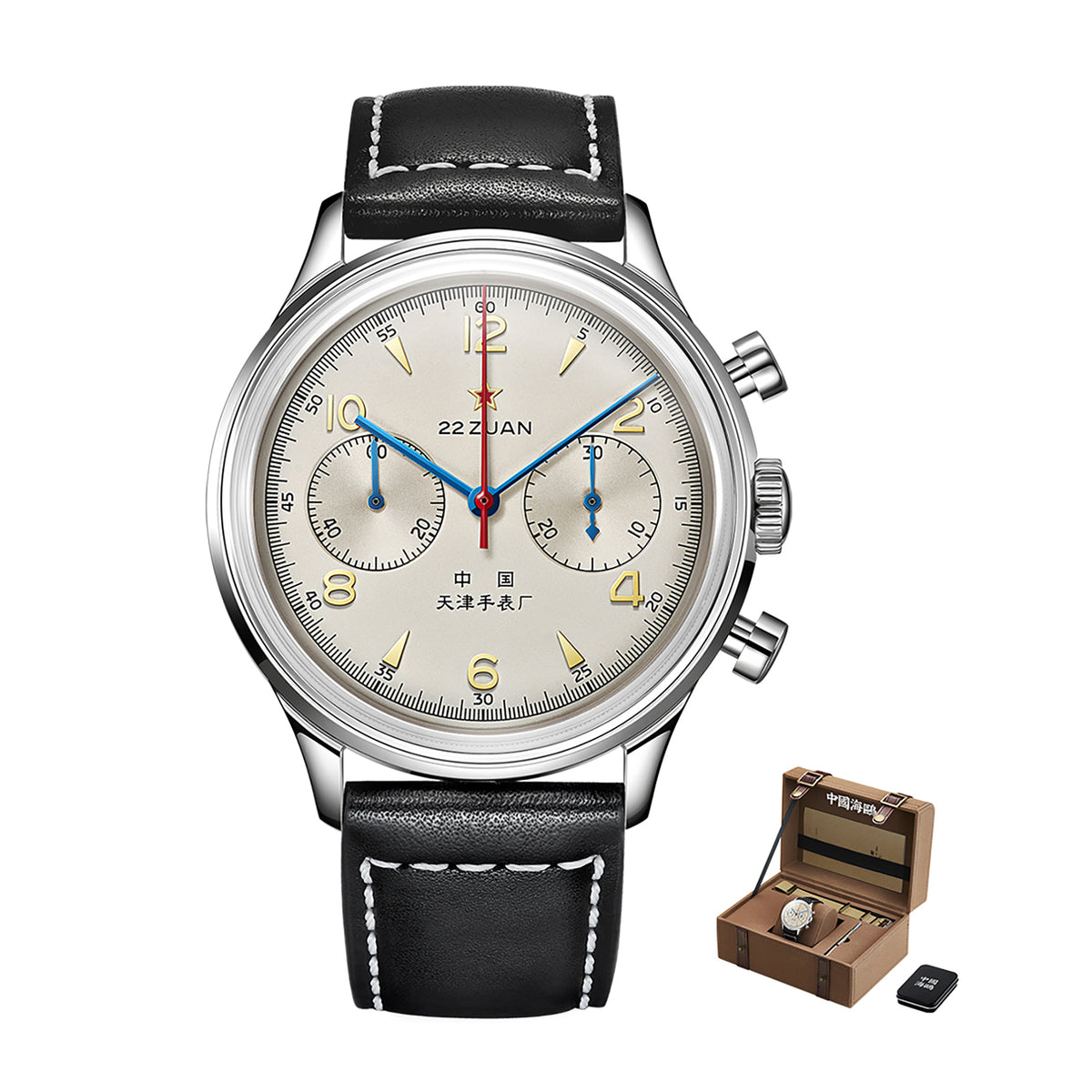 Seagull 1963 Series Chronograph Watch Solid Antimagnetic Caseback Times Edition 40mm
