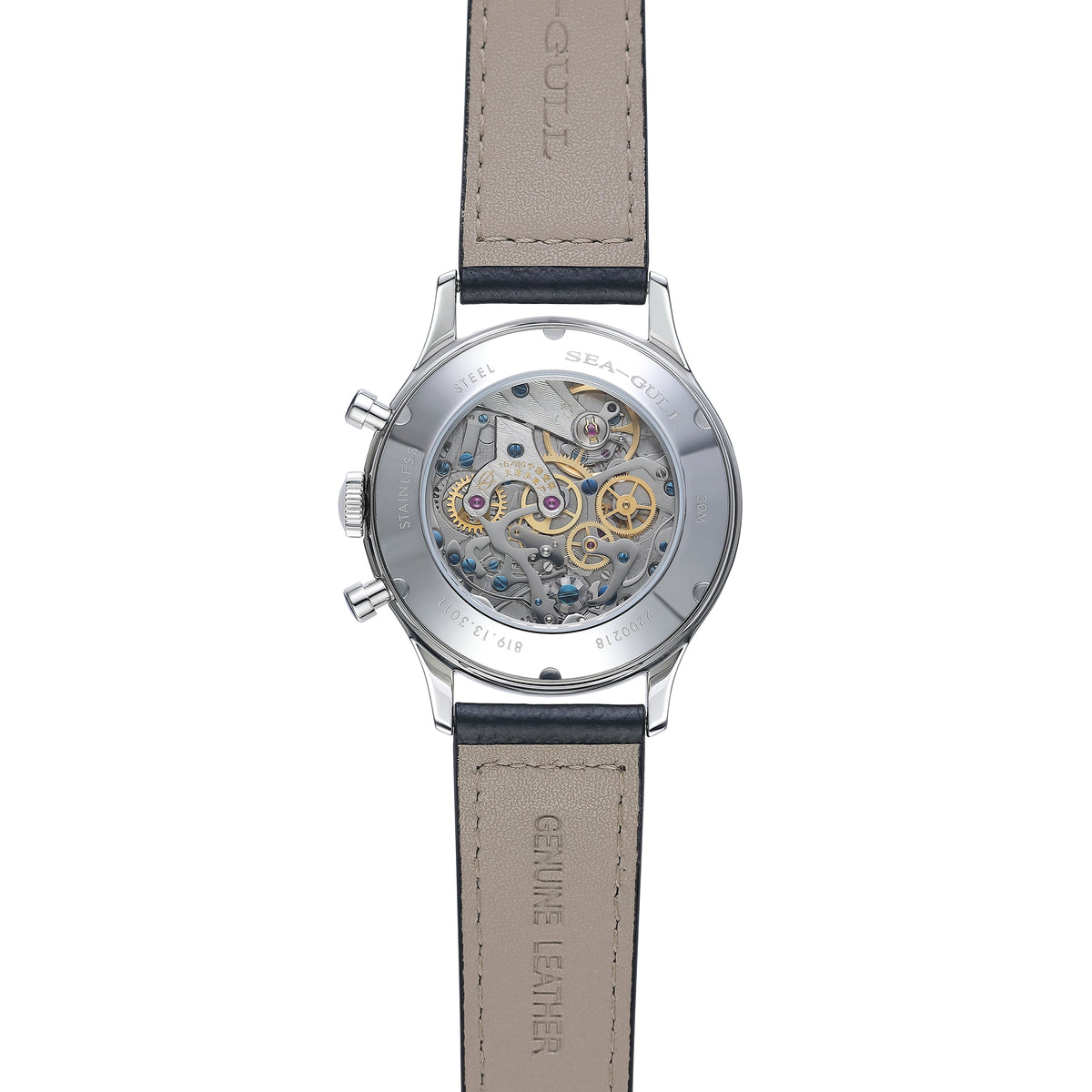 Seagull 1963 Series Chronograph Watch Archimedean Spiral Pulsometer Scale Gradué Pour 30 Pulsations 40mm