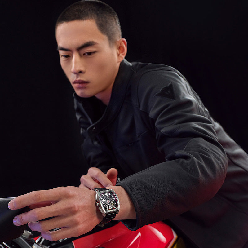 Seagull x CN Racing Team Collaboration Tonneau Dial Skeleton Watch 42mm